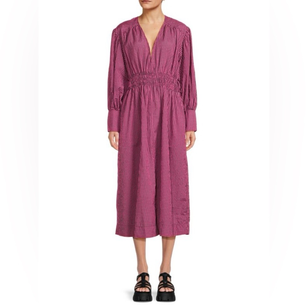 Ganni Checked Midi Dress
